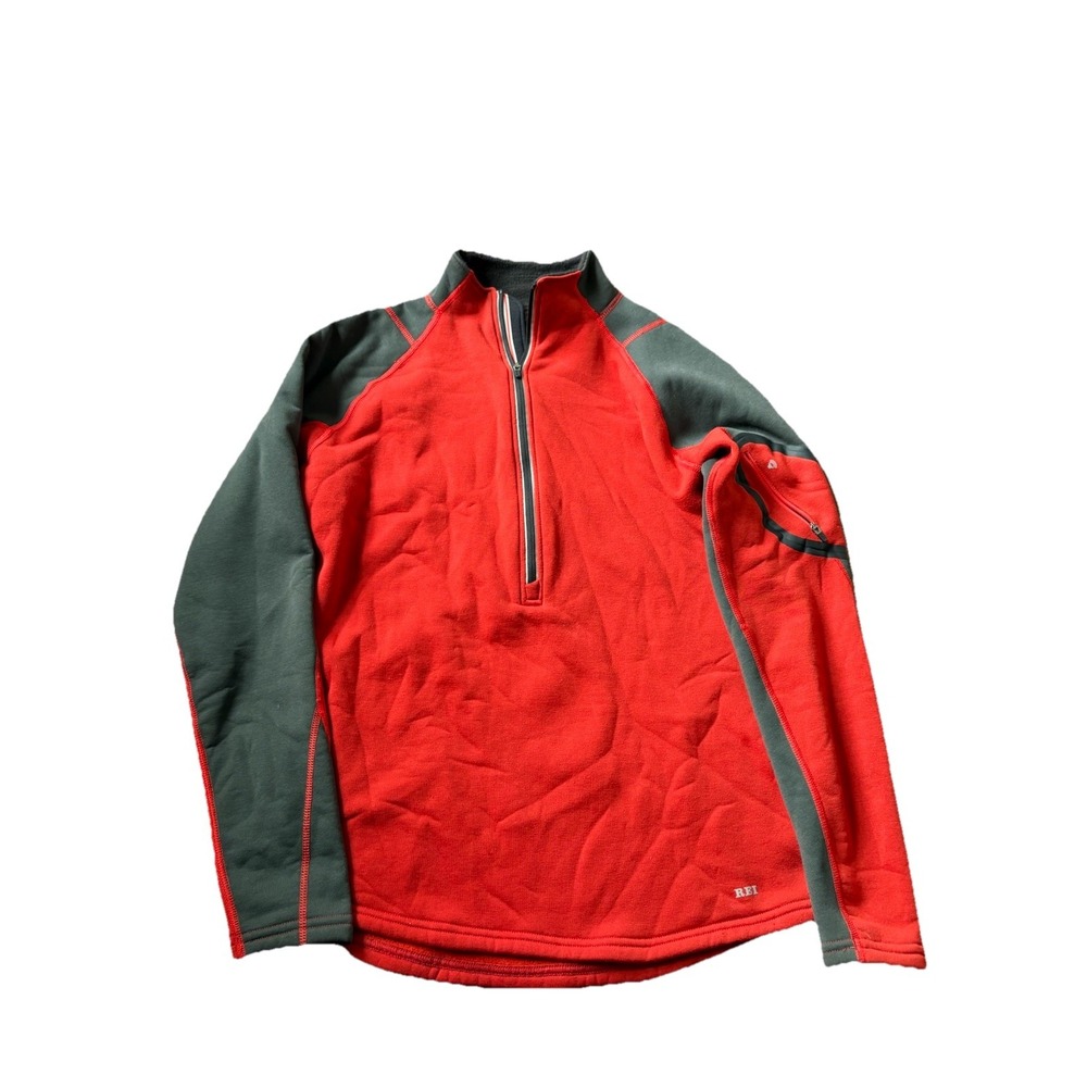 Women's REI Half Zip Fleece Jacket Size Medium Red Gray